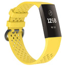 Square Hole Adjustable Sport Watch Band for FITBIT Charge 3(Yellow)