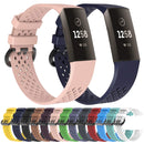 Square Hole Adjustable Sport Watch Band for FITBIT Charge 3(Black)