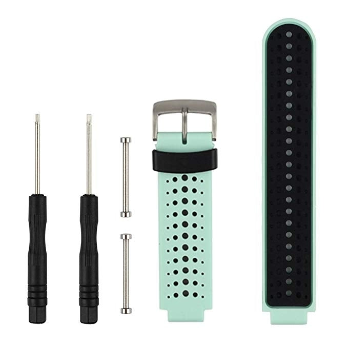 Two-colour Silicone Sport Watch Band for Garmin Forerunner 230 / 235 / 620 / 630 / 735XT(Black+green)