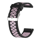 Double Colour Silicone Sport Watch Band for Xiaomi Huami Amazfit Bip Lite Version 20mm(Black Pink)