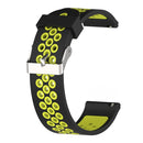 Double Colour Silicone Sport Watch Band for Xiaomi Huami Amazfit Bip Lite Version 20mm(Black Yellow)