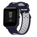 Double Colour Silicone Sport Watch Band for Xiaomi Huami Amazfit Bip Lite Version 20mm(White Blue)