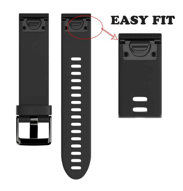 Quick Removable Silicone Watch Band for Fenix 5S 20mm(Black)