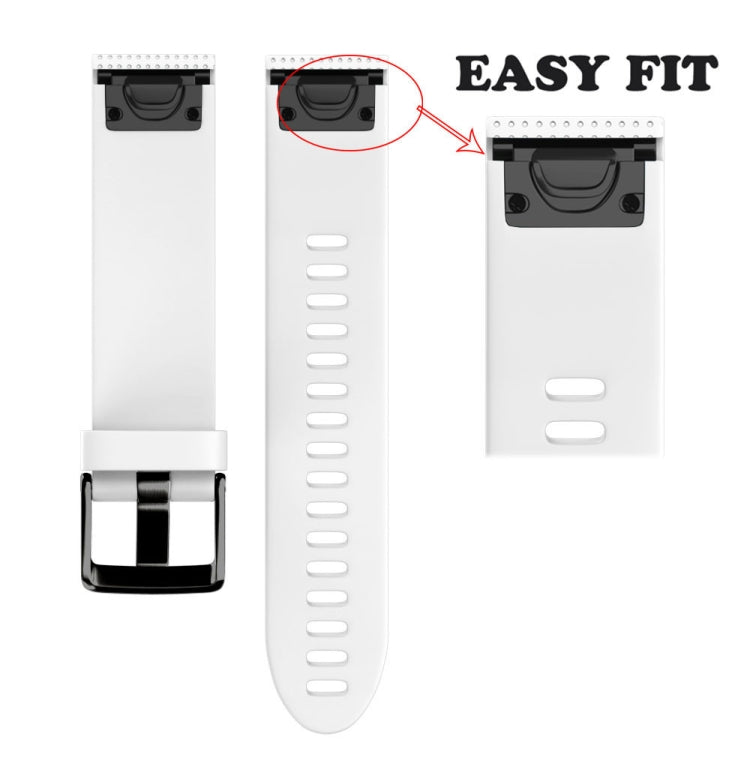 Quick Removable Silicone Watch Band for Fenix 5S 20mm(White)
