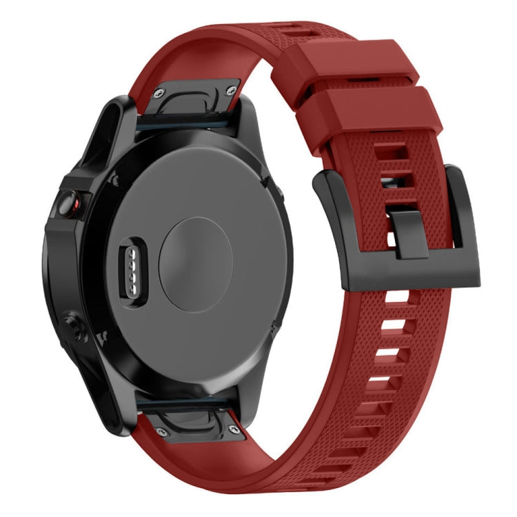 Quick Removable Silicone Watch Band for Fenix 5X 26mm(Red)