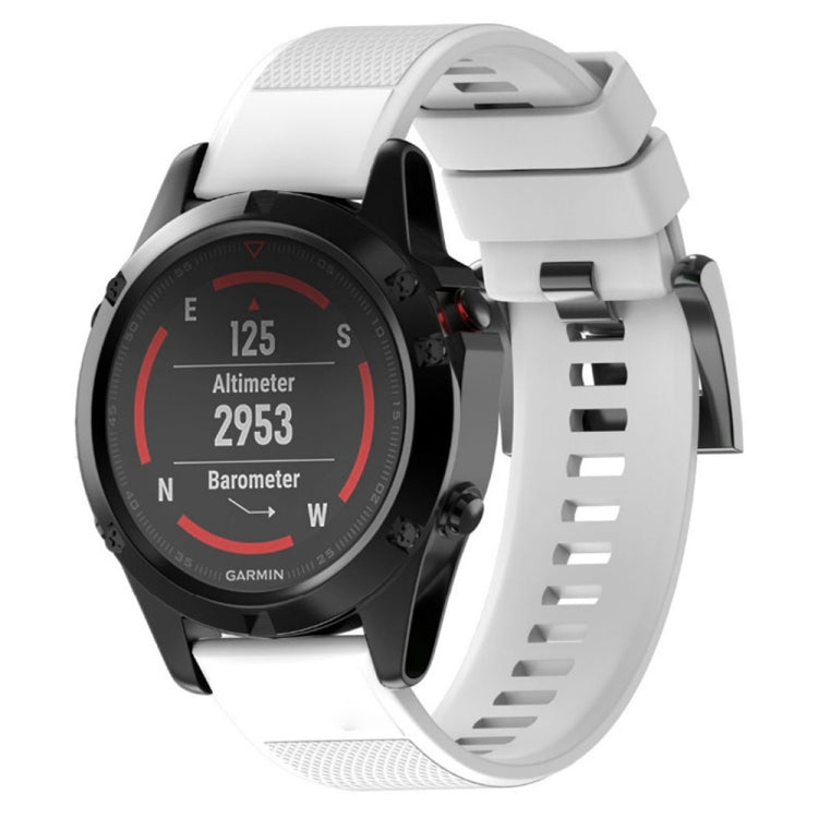 Quick Removable Silicone Watch Band for Fenix 5X 26mm(White)