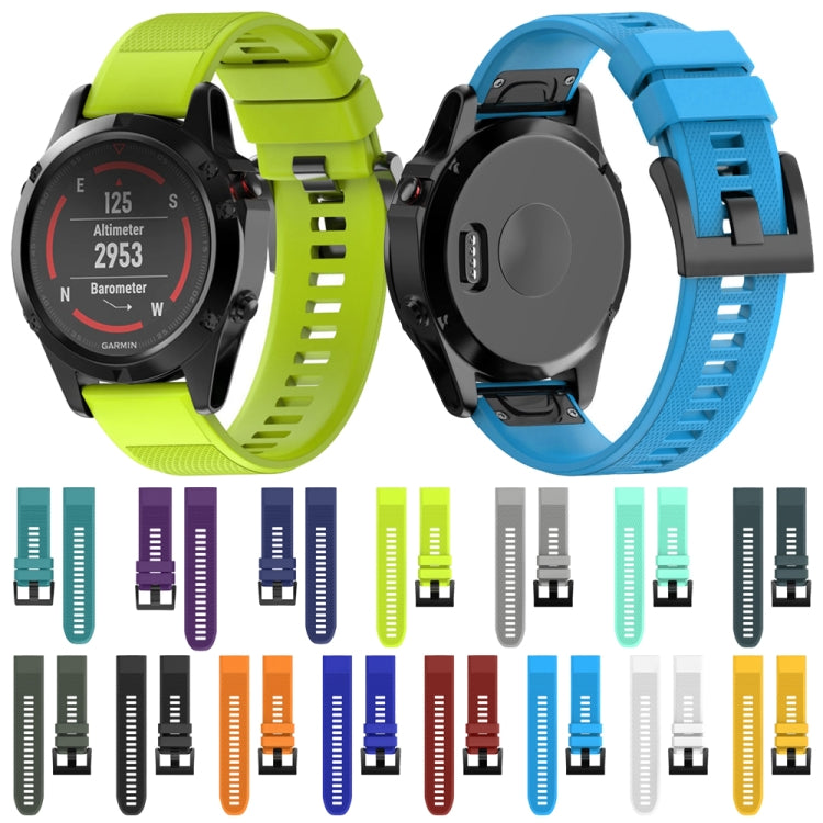 Quick Removable Silicone Watch Band for Fenix 5X 26mm(Blue Green)