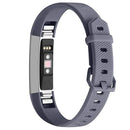 Solid Color Silicone Watch Band for FITBIT Alta / HR(Grey)