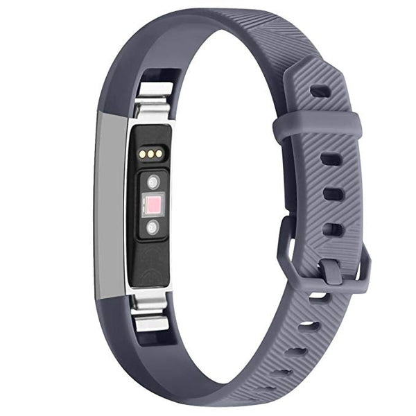 Solid Color Silicone Watch Band for FITBIT Alta / HR(Grey)