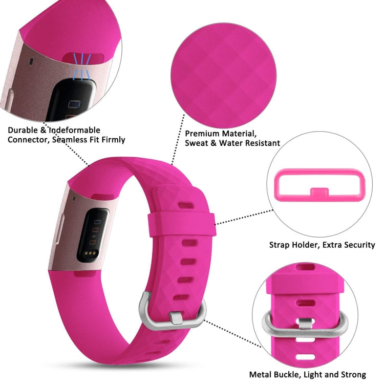 Diamond Pattern Adjustable Sport Watch Band for FITBIT Charge 2, Size: L, 12.5x8.5cm(Dark Purple)