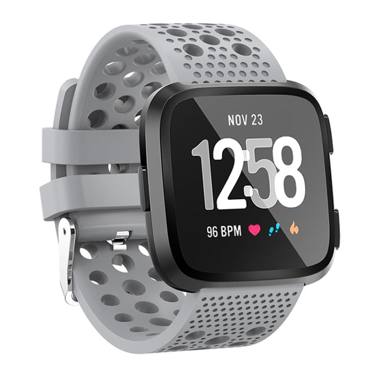 Smart Watch Venting Circle Hole Watch Band for Fitbit Versa(Grey)