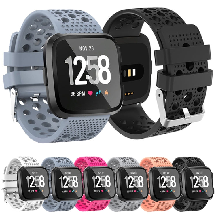 Smart Watch Venting Circle Hole Watch Band for Fitbit Versa(Grey)
