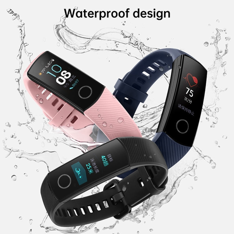 Smart Watch Silicone Watch Band for Huawei Honor Band 4 / Band 5(Black)