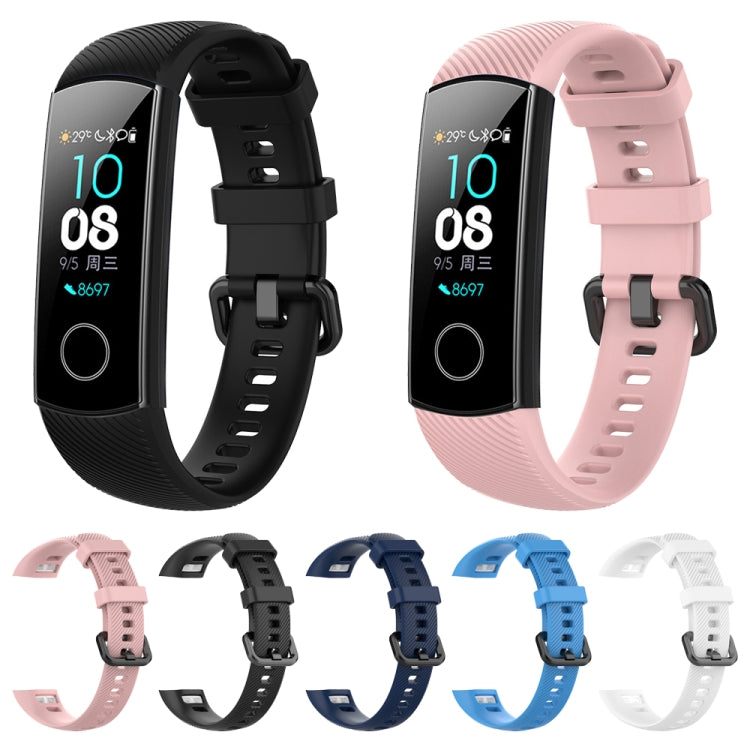 Smart Watch Silicone Watch Band for Huawei Honor Band 4 / Band 5(Black)