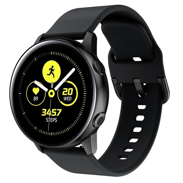 Smart Watch Electroplated Buckle Watch Band for Galaxy Watch Active (Black)