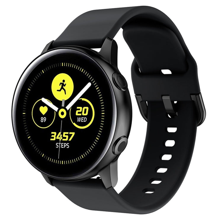 Smart Watch Electroplated Buckle Watch Band for Galaxy Watch Active (Black)