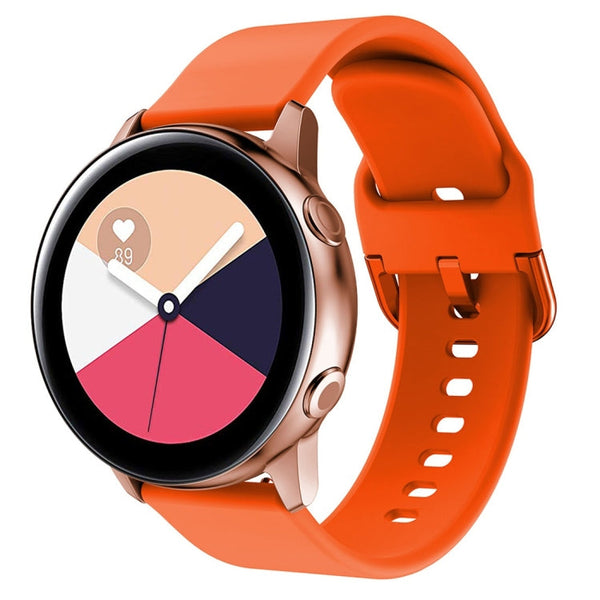 Smart Watch Electroplated Buckle Watch Band for Galaxy Watch Active (Orange)