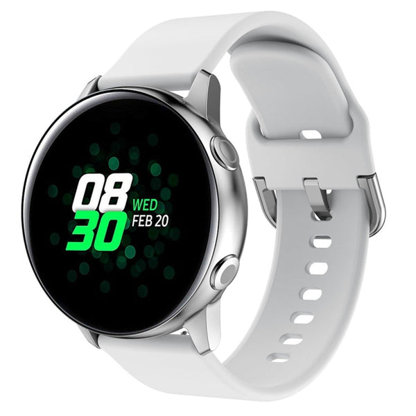Smart Watch Electroplated Buckle Watch Band for Galaxy Watch Active (White)
