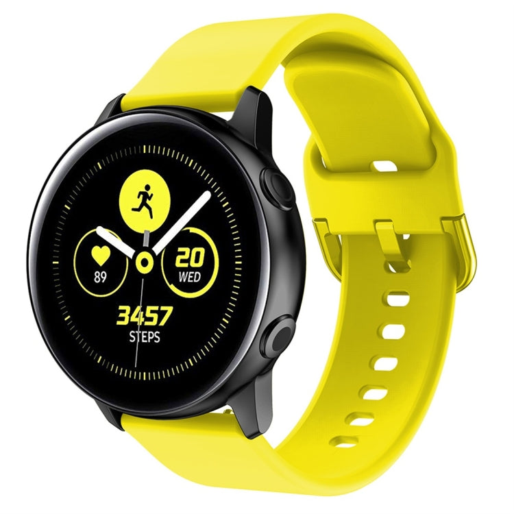 Smart Watch Electroplated Buckle Watch Band for Galaxy Watch Active (Yellow)