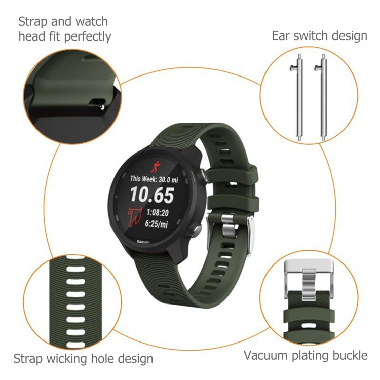 Smart Watch Silicone Watch Band for Garmin Forerunner 245(Mint Green)