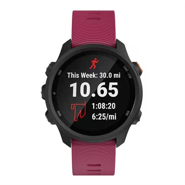 Smart Watch Silicone Watch Band for Garmin Forerunner 245(Purplish Red)