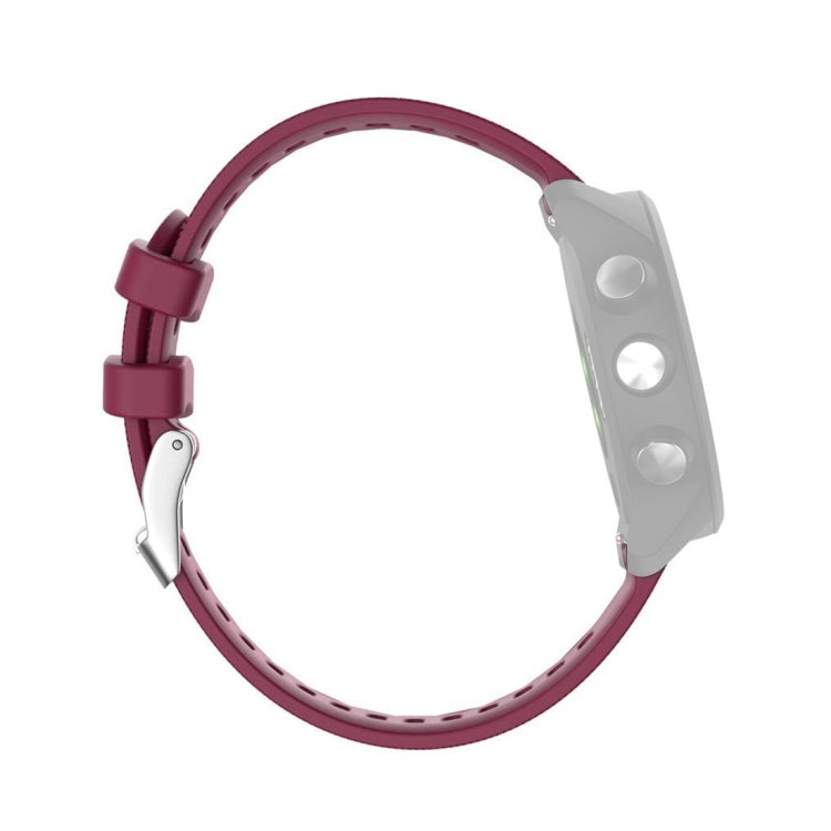 Smart Watch Silicone Watch Band for Garmin Forerunner 245(Purplish Red)