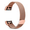 Smart Watch Stainless Steel Watch Band for FITBIT Charge 2, Size: S(Rose Gold)