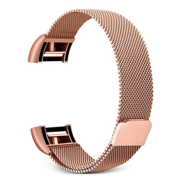 Smart Watch Stainless Steel Watch Band for FITBIT Charge 2, Size: S(Rose Gold)