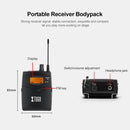 IEM1200 Wireless Transmitter 4 Bodypack Stage Singer In-Ear Monitor System(EU Plug)