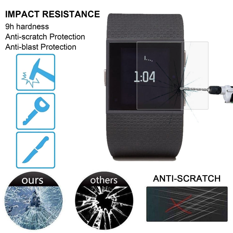 2 PCS ENKAY Hat-Prince for Fitbit Surge Smart Watch 0.2mm 9H Surface Hardness 2.15D Explosion-proof Tempered Glass Screen Film