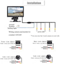 K0164 7 inch HD Car 18 IR Night Vision Rear View Backup Four Cameras Rearview Monitor