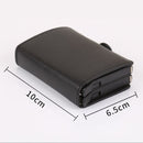 X-7 Antimagnetic RFID Multi-functional Aluminum Crazy Horse Texture Leather Card Bag Wallet(Dark Blue)