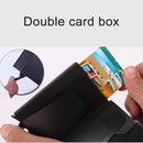 X-7 Antimagnetic RFID Multi-functional Aluminum Crazy Horse Texture Leather Card Bag Wallet(Dark Blue)