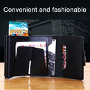 X-7 Antimagnetic RFID Multi-functional Aluminum Crazy Horse Texture Leather Card Bag Wallet(Dark Blue)