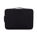 ZJ02 Waterproof Polyester Multi-layer Document Storage Bag Laptop Bag for All Sizes of Laptops, with Password Lock(Black)
