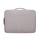 ZJ02 Waterproof Polyester Multi-layer Document Storage Bag Laptop Bag for All Sizes of Laptops, with Password Lock(Grey)
