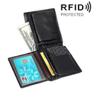 8020 Horizontal Retro Crazy Horse Texture Leather Anti-magnetic RFID Wallet Clutch Bag for Men, with Card Slots(Black)