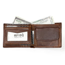 8020 Horizontal Retro Crazy Horse Texture Leather Anti-magnetic RFID Wallet Clutch Bag for Men, with Card Slots