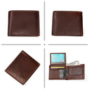 8020 Horizontal Retro Crazy Horse Texture Leather Anti-magnetic RFID Wallet Clutch Bag for Men, with Card Slots