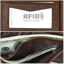 8020 Horizontal Retro Crazy Horse Texture Leather Anti-magnetic RFID Wallet Clutch Bag for Men, with Card Slots