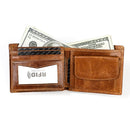 8020 Horizontal Retro Crazy Horse Texture Leather Anti-magnetic RFID Wallet Clutch Bag for Men, with Card Slots(Brown)