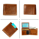 8020 Horizontal Retro Crazy Horse Texture Leather Anti-magnetic RFID Wallet Clutch Bag for Men, with Card Slots(Brown)