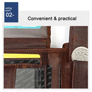 8020 Horizontal Retro Crazy Horse Texture Leather Anti-magnetic RFID Wallet Clutch Bag for Men, with Card Slots(Brown)
