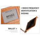 TP-196 Multi-functional Retro Cowhide Leather Multiple Card Slots Dual zipper RFID Wallet(Brown)