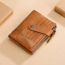 TP-196 Multi-functional Retro Cowhide Leather Multiple Card Slots Dual zipper RFID Wallet(Brown)