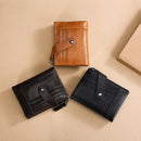 TP-196 Multi-functional Retro Cowhide Leather Multiple Card Slots Dual zipper RFID Wallet(Brown)