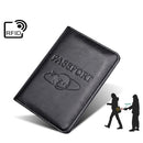 TP-8296 Multi-functional RFID Leather Travel Passport Holder(Coffee)