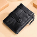 TP-199 Multi-functional Anti-theft Brush RFID Dual Zippers Leather Vertical Wallet(Black)