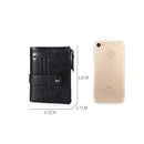 TP-199 Multi-functional Anti-theft Brush RFID Dual Zippers Leather Vertical Wallet(Black)