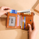 TP-199 Multi-functional Anti-theft Brush RFID Dual Zippers Leather Vertical Wallet(Coffee)